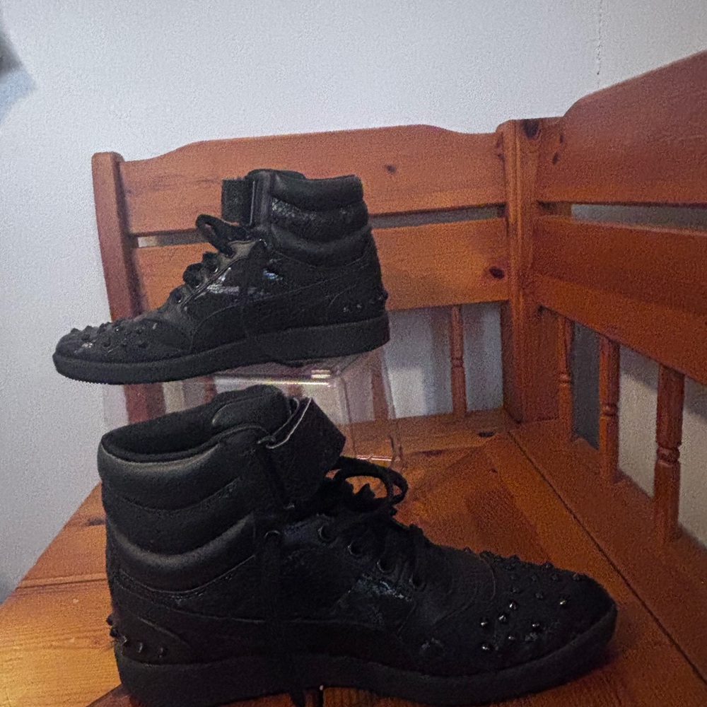 Puma Black Studded High-Top Sneakers